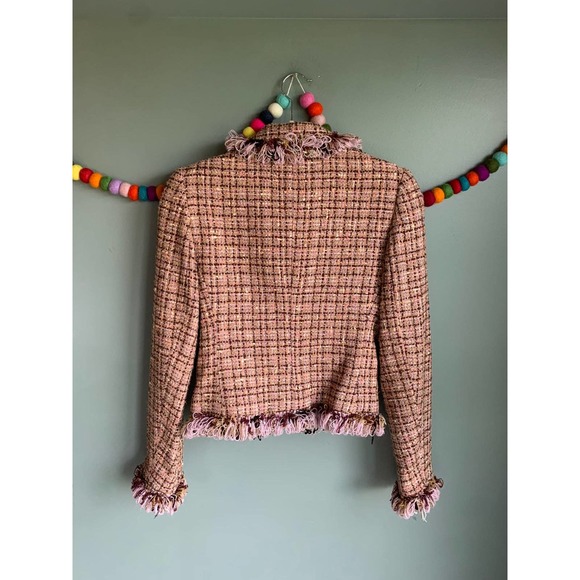 Vintage 80s/90s ABS BY Allen Schwartz plaid wool cropped blazer - Picture 5 of 5